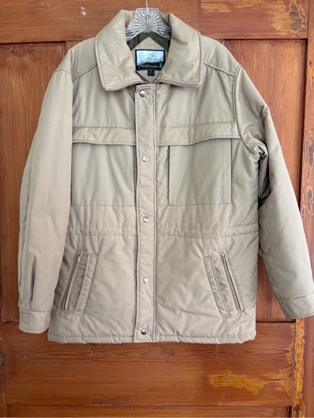 Vintage Fieldmaster Khaki Beige Field Jacket Insulated Pockets M